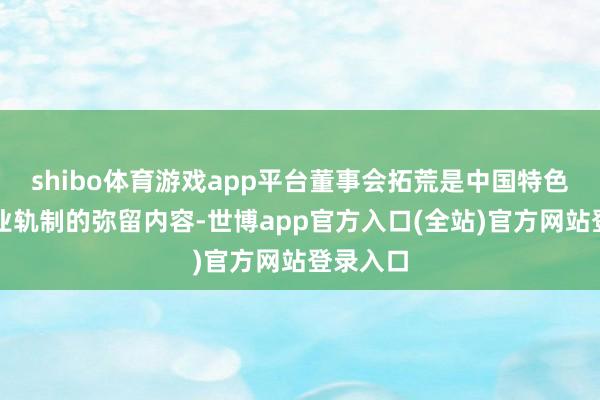 shibo体育游戏app平台董事会拓荒是中国特色当代企业轨制的弥留内容-世博app官方入口(全站)官方网站登录入口