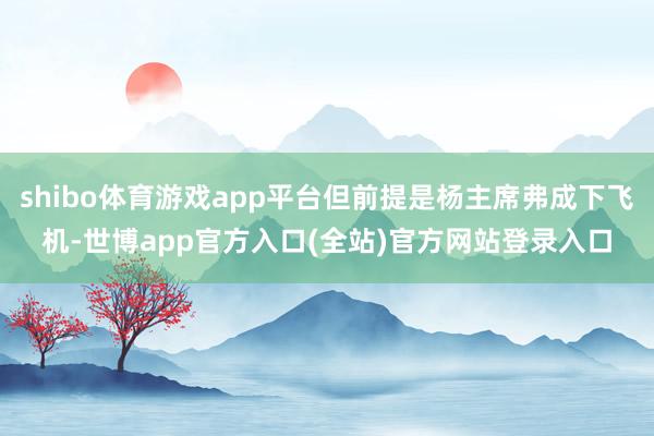 shibo体育游戏app平台但前提是杨主席弗成下飞机-世博app官方入口(全站)官方网站登录入口